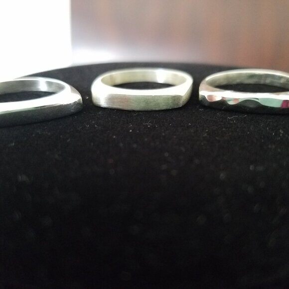 Three (3) MEXICO DOMINIQUE DINOUART Sterling Silver 925 Stacking Stackable Rings - Picture 5 of 6